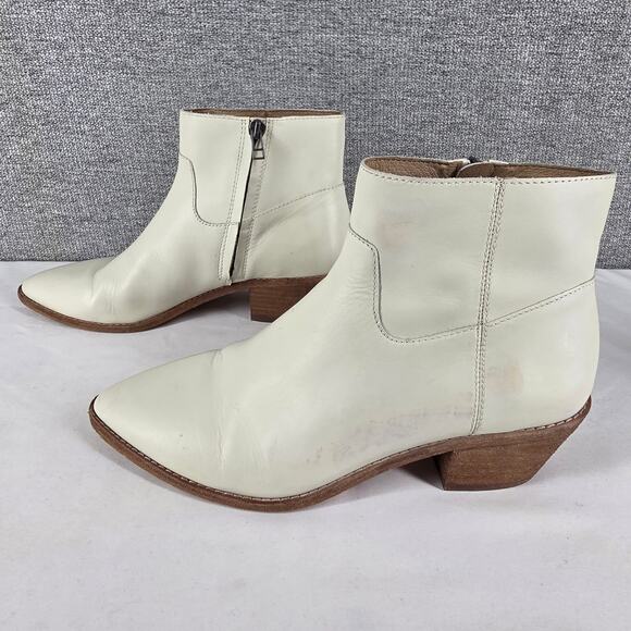 MADEWELL WOMEN'S THE CHARLEY CREAM LEATHER ANKLE BOOTS STYLE K5308 SIZE 9.5 - Picture 2 of 12